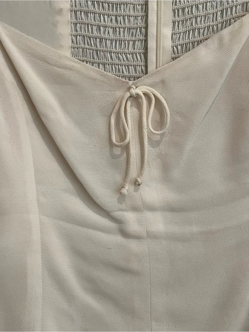 Reformation “Delevan” White Puff-Sleeve Tie-Front Blouse - Size 4